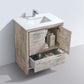 KubeBath Dolce 30 in. Modern Bathroom Vanity with White Quartz Counter Top - Nature  Wood