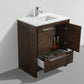 KubeBath Dolce 30″ Rose Wood Modern Bathroom Vanity with White Quartz Counter-Top, AD630RW