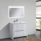 KubeBath Dolce 36 in. Modern Bathroom Vanity with White Quartz Counter Top - High Gloss White