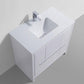 KubeBath Dolce 36 in. Modern Bathroom Vanity with White Quartz Counter Top - High Gloss White
