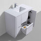 KubeBath Dolce 36 in. Modern Bathroom Vanity with White Quartz Counter Top - High Gloss White