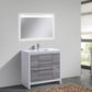 KubeBath Dolce 36 in. Modern Bathroom Vanity with White Quartz Counter Top - Ash Gray, AD636HG
