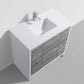 KubeBath Dolce 36 in. Modern Bathroom Vanity with White Quartz Counter Top - Ash Gray, AD636HG