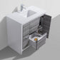 KubeBath Dolce 36 in. Modern Bathroom Vanity with White Quartz Counter Top - Ash Gray, AD636HG