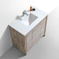 KubeBath Dolce 36 in. Modern Bathroom Vanity with White Quartz Counter Top - Nature Wood, AD636NW