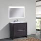 KubeBath Dolce 36 in. Modern Bathroom Vanity with White Quartz Counter Top - Gray Oak, AD636WB