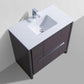 KubeBath Dolce 36 in. Modern Bathroom Vanity with White Quartz Counter Top - Gray Oak, AD636WB