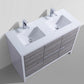 KubeBath Dolce 48 in. Double Sink Modern Bathroom Vanity with White Quartz Counter Top - Ash Gray, AD648DHG