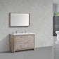 KubeBath Dolce 48 in. Double Sink Modern Bathroom Vanity with White Quartz Counter Top - Nature Wood, AD648DNW