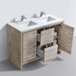 KubeBath Dolce 48 in. Double Sink Modern Bathroom Vanity with White Quartz Counter Top - Nature Wood, AD648DNW