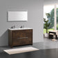 KubeBath Dolce 48 in. Double Sink Rose Wood  Modern Bathroom Vanity with White Quartz Counter-Top, AD648DRW
