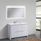 KubeBath Dolce 48 in. Modern Bathroom Vanity with White Quartz Counter Top - High Gloss White, AD648SGW