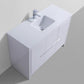 KubeBath Dolce 48 in. Modern Bathroom Vanity with White Quartz Counter Top - High Gloss White, AD648SGW