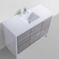KubeBath Dolce 48 in. Modern Bathroom Vanity with White Quartz Counter Top - Ash Gray, AD648SHG