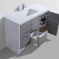 KubeBath Dolce 48 in. Modern Bathroom Vanity with White Quartz Counter Top - Ash Gray, AD648SHG