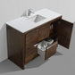 KubeBath Dolce 48 in. Rose Wood Modern Bathroom Vanity with White Quartz Counter-Top, AD648SRW