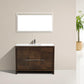 KubeBath Dolce 48 in. Rose Wood Modern Bathroom Vanity with White Quartz Counter-Top, AD648SRW