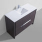 KubeBath Dolce 48 in. Modern Bathroom Vanity with White Quartz Counter Top - Gray Oak, AD648SWB