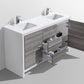 KubeBath Dolce 60 in. Double Sink Modern Bathroom Vanity with White Quartz Counter Top - Ash Gray, AD660DHG