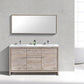 KubeBath Dolce 60 in. Double Sink Modern Bathroom Vanity with White Quartz Counter Top - Nature Wood, AD660DNW