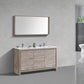 KubeBath Dolce 60 in. Double Sink Modern Bathroom Vanity with White Quartz Counter Top - Nature Wood, AD660DNW