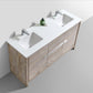 KubeBath Dolce 60 in. Double Sink Modern Bathroom Vanity with White Quartz Counter Top - Nature Wood, AD660DNW