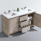 KubeBath Dolce 60 in. Double Sink Modern Bathroom Vanity with White Quartz Counter Top - Nature Wood, AD660DNW