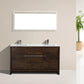 KubeBath Dolce 60 in. Double Sink Rose Wood Modern Bathroom Vanity with White Quartz Counter-Top, AD660DRW