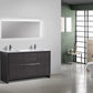 KubeBath Dolce 60 in. Double Sink Modern Bathroom Vanity with White Quartz Counter Top - Dark Gray Oak, AD660DWB