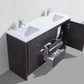 KubeBath Dolce 60 in. Double Sink Modern Bathroom Vanity with White Quartz Counter Top - Dark Gray Oak, AD660DWB