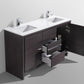 KubeBath Dolce 60 in. Double Sink Modern Bathroom Vanity with White Quartz Counter Top - Dark Gray Oak, AD660DWB