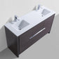 KubeBath Dolce 60 in. Double Sink Modern Bathroom Vanity with White Quartz Counter Top - Dark Gray Oak, AD660DWB