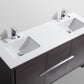 KubeBath Dolce 60 in. Double Sink Modern Bathroom Vanity with White Quartz Counter Top - Dark Gray Oak, AD660DWB