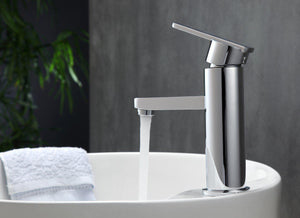 KubeBath Aqua Roundo Single Hole Mount Bathroom Vanity Faucet - Chrome, AFB033