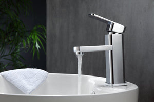 KubeBath Aqua Soho Single Hole Mount Bathroom Vanity Faucet - Chrome, AFB038