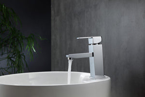 KubeBath Aqua Piazza Single Lever Bathroom Vanity Faucet - Chrome, AFB041