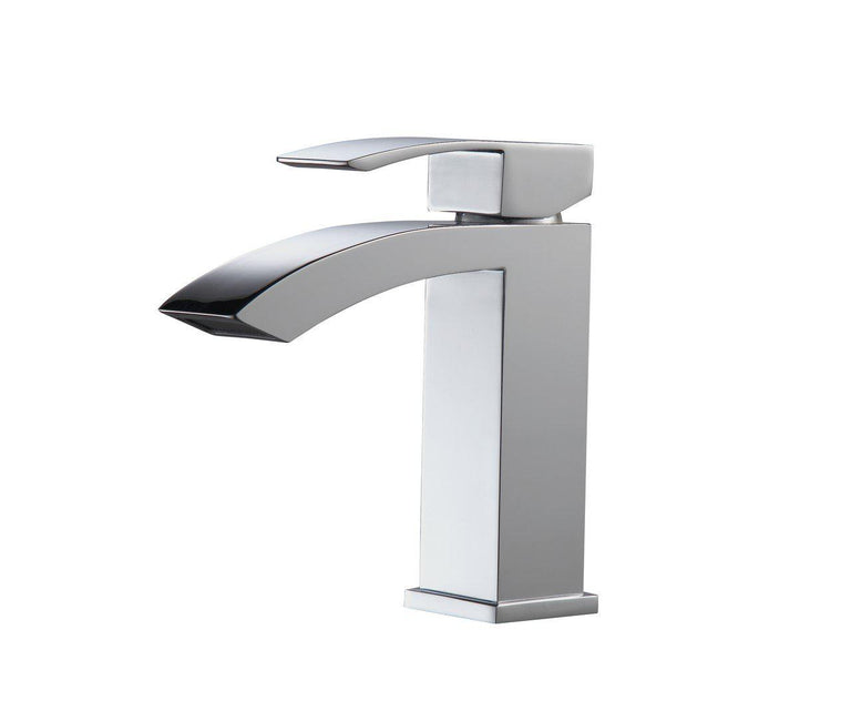 KubeBath Aqua Balzo Single Lever Wide Spread Bathroom Vanity Faucet - Chrome, AFB053