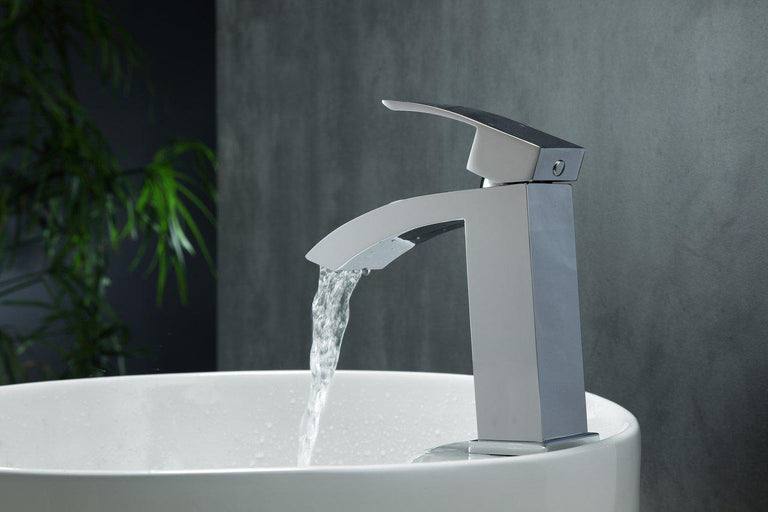 KubeBath Aqua Balzo Single Lever Wide Spread Bathroom Vanity Faucet - Chrome, AFB053