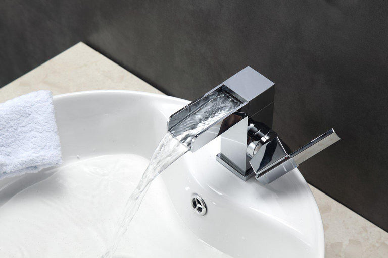 KubeBath Aqua Fontana Single Lever Waterfall Faucet - Chrome, AFB103