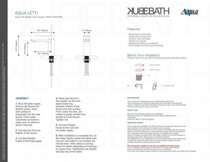 KubeBath Aqua Letti Single Lever Bathroom Vanity Faucet - Chrome, AFB12801