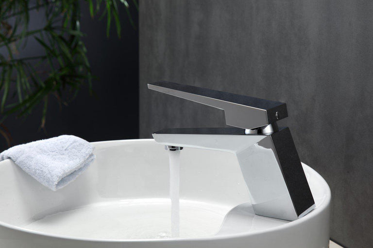 KubeBath Aqua Siza Single Lever Modern Bathroom Vanity Faucet - Chrome, AFB13CH