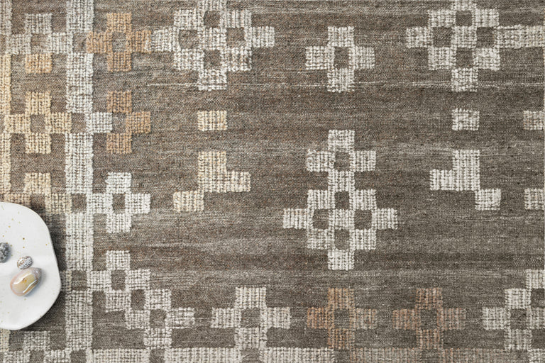 Loloi Rugs Akina Collection Rug in Charcoal, Taupe - 7'9" x 9'9"