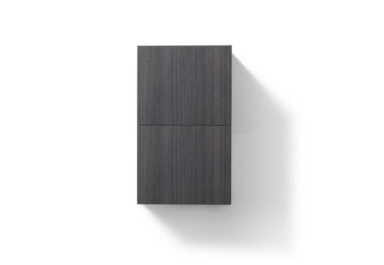 KubeBath Bliss 14" Wide by 24" High Linen Side Cabinet With One Door in High Gloss Gray Oak Finish, ALT24-HGGO