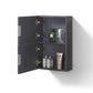 KubeBath Bliss 14" Wide by 24" High Linen Side Cabinet With One Door in High Gloss Gray Oak Finish, ALT24-HGGO