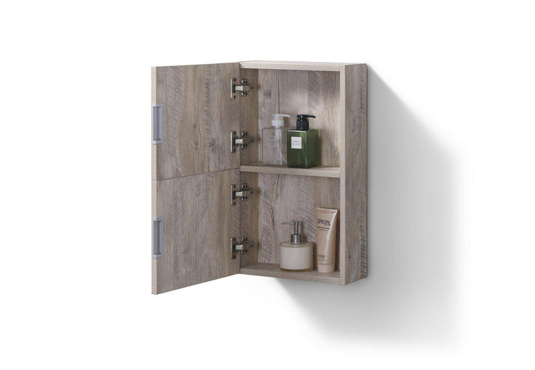 KubeBath Bliss 14" Wide by 24" High Linen Side Cabinet With One Door in Nature Wood Finish, ALT24-NW