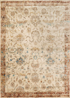 Loloi Rugs Anastasia Collection Rug in Ant. Ivory, Rust - 9'6" x 9'6"
