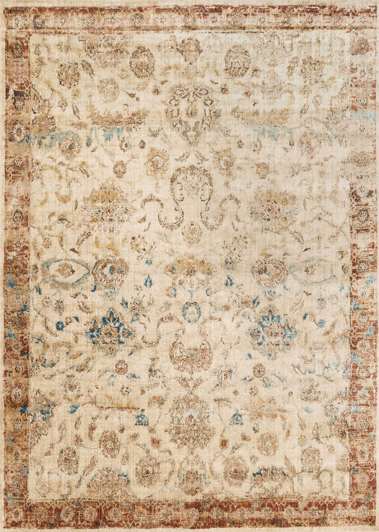 Loloi Rugs Anastasia Collection Rug in Ant. Ivory, Rust - 7'10" x 10'10"
