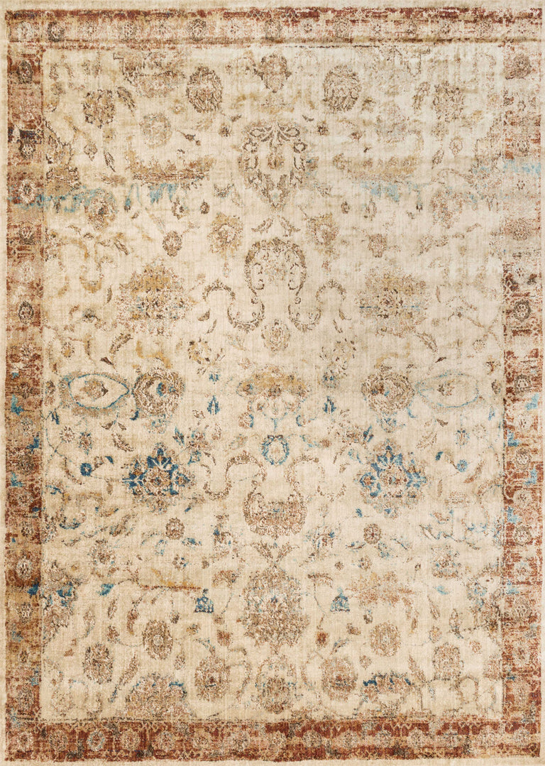 Loloi Rugs Anastasia Collection Rug in Ant. Ivory, Rust - 9'6" x 13'