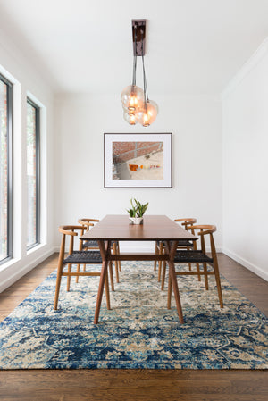 Loloi Rugs Anastasia Collection Rug in Blue, Ivory - 9'6" x 9'6"