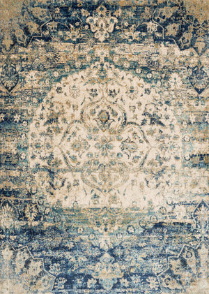 Loloi Rugs Anastasia Collection Rug in Blue, Ivory - 9'6" x 9'6"